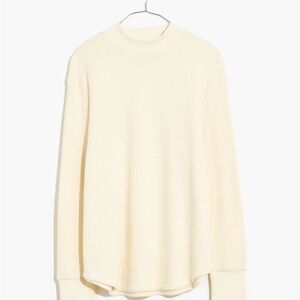 NWT Madewell Mockneck Waffle Sweatshirt Tee XS NB534